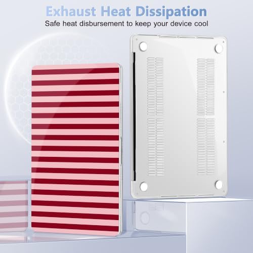 for MacBook Pro 16 inch Case 2019 2020 Release Model A2141, Plastic Hard Shell Cover with Keyboard Cover & Screen Protector for MacBook Pro 16 inch with Touch Bar, Red Stripes - Image 4