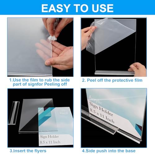 EHWINE 24 Pack Acrylic Sign Holders 4x6 Double-Sided Tabletop Display Stands for Menus Flyers & Signs, Clear Acrylic Picture Frame for Office Business Store & Events - Image 5