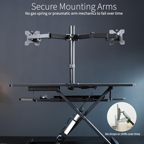 VIVO Black 36 inch Desk Riser with Dual Monitor Mount, DESK-KIT-VE36B2 - Image 6