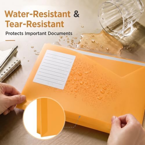 Sabary 25 Pack Poly File Jacket 1" Expansion Pocket Write-on, Orange - Image 4