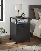 VASAGLE File Cabinet with Wheels, 2 Drawers, Open Shelf - Image 2