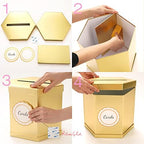 ROSEGLD Gold Card Box, Card Receiving Box 12x10x10 Inches - Image 5