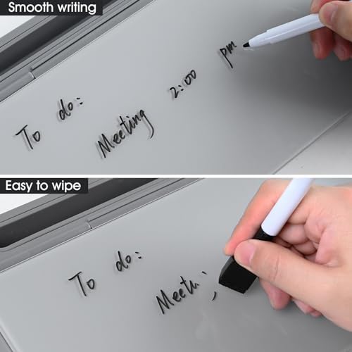 Varhomax Glass Desk Whiteboard Gray with Calculator - Image 5