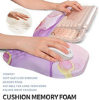2-in-1 Ergonomic Set, Wave Keyboard Wrist Rest and Massage Slope Mouse Pad Wrist Support, Rebound Memory Foam for Relieve Carpal Tunnel Syndrome and Wrist Pain (Pink Purple Marble) - Image 4