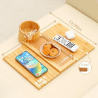 Couch Arm Tray with 360° Rotating Cup Holder,Fit Arms 5" and Wider - Image 3