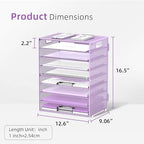DALTACK 9-Tier Paper Letter Tray Desk Organizer with Handles, Mesh File Holder Organization, Paper Sorter Desk Organizer for Office Home School, Purple 2 Pack - Image 3