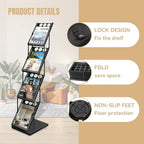 WEWLINE Foldable Magazine Rack, Floor-standing Brochure Display Stand - Image 3