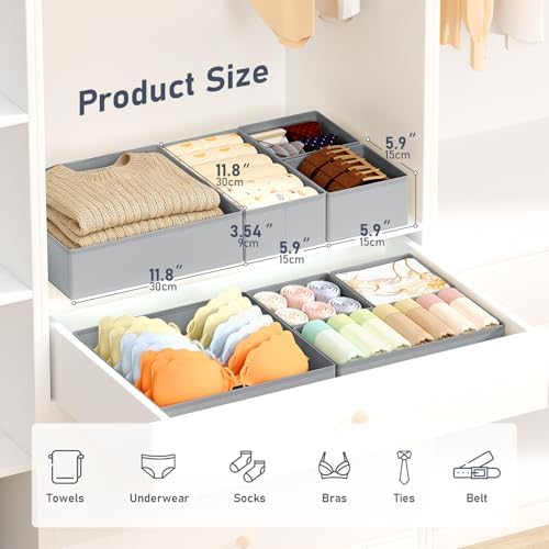 DIMJ Drawer Organizer Clothes, 21 Pack Dresser Organizer, Foldable Closet Organizers and Storage, Fabric Dresser Bins, Drawer Dividers for Nursery, Baby Clothes, Underwears, Sock - Image 2