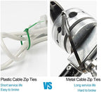 XINGO 8 inch Metal Zip Ties (600 Pack), 304 Stainless Steel Heavy Duty Zip Ties, 300lbs Tensile Strength, Multi-Purpose Self-locking Cable Ties for Exhaust Wrap, Outdoor and Canopy Etc - Image 6