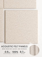 Bumusty 48"x 36" Large Felt Bulletin Board Tiles, Oatmeal - Image 3