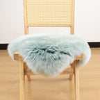 LLB Sheepskin Chair Cushion Non-Slip Back Square Genuine Fur Chair Cover Silky Natural Wool Seat Cushion Pad Soft Area Rugs Carpet for Home Office Restaurant Chair 18x18 Inch (Pack of 1), Milky Mint - Image 3