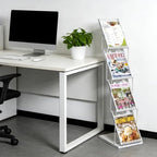 4-Pocket Foldable Magazine & Brochure Display Rack, Portable Literature Stand for Office, Trade Shows and Exhibitions, with Carrying Bag (White) - Image 7