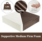 HOMBYS Foam Recliner Chair Cushions for Elderly, 4" Thick Chair Pads with Back Support for Office, Non-Slip Medium Firm Seat Cushion with Lumbar Pillow (Brown, 22"x22"+13" Backrest) - Image 3