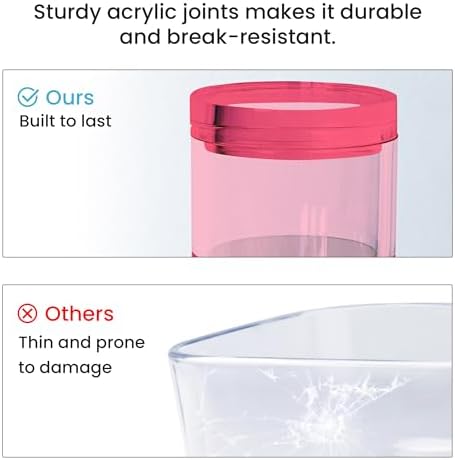 OfficeGoods 3-Tier Stackable Acrylic Holder, Pink with Silver Metal Base - Image 5