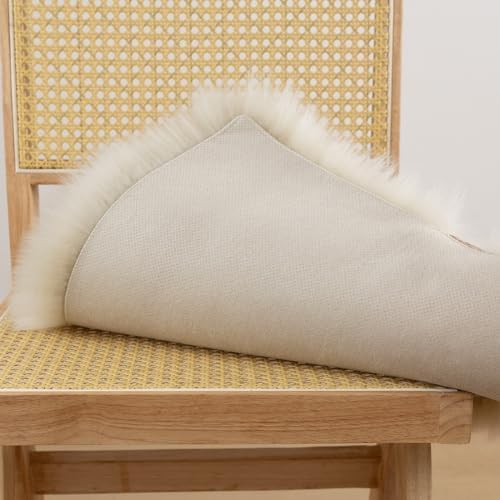 LLB Sheepskin Chair Covers - Office, Dining Room & Desk Chair Seat Cushion - Cream Brown, 18x18 Inch (Pack of 1) - Image 5