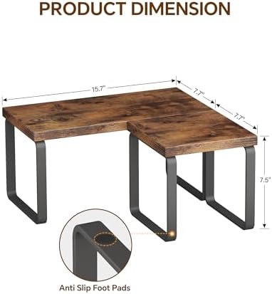 Homeiju Wooden Desktop Shelf for Top of Desk, 2-Tier Desktop Bookshelf - Image 3