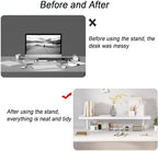 Clamp On Desk Organizer Shelf White 31.5x7.8 in Floating Desk Shelf - Image 5