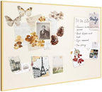 Fabric Bulletin Board 40x30 inches, Golden Aluminum Framed Wall Pin Board by Lightomorrow