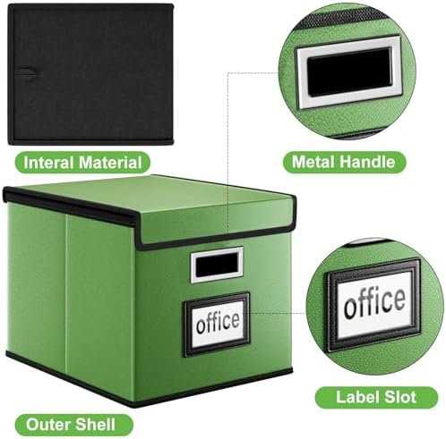 File Organizer Box with Lids, Collapsible File Folder Organizer - Image 3
