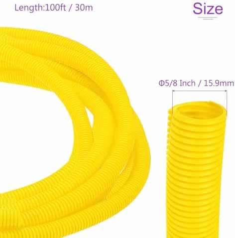 DMiotech 100ft Wire Loom Split Tubing 5/8 Inch(15.9mm) ID Yellow - Image 3