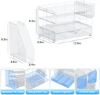 gianotter Desk Organizers and Accessories with File Holder, 4-Tier Desk Accessories & Workspace Organizers with Drawer and 2 Pen Holder, Paper Organizer for Office Supplies (White) - Image 5