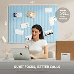VIVELDA Felt Bulletin Board Tiles 48"x36" - 12-Pack Cork Board Alternative, OEKO-TEX Certified, NRC 0.95 Acoustic Wall Panels, Damage-Free Adhesive, Slatted Design, Home Office & Classroom (Baby Blue) - Image 5
