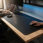 Waterproof Desk Mat, Carbon Fiber, Black, PVC+Cork, 120x60cm - Image 3