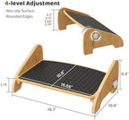Under Desk Foot Rest, Adjustable Bamboo Ergonomic Footrest, 4 Heights - Image 6
