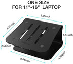 Laptop Stand, Aluminum Notebook Holder Riser Heat-Vent for MacBook Air/Pro, Dell, HP, Lenovo, Microsoft Surface, Samsung 11-16 inches Notebook (Black) - Image 2