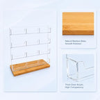 Acrylic Business Card Display Stand with Bamboo Base, 4 Tier Organizer - Image 3
