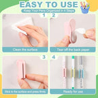 Sherr 60 Pack Adhesive Silicone Pencil Holders Bulk for Desk,Wave,Morandi - Image 3