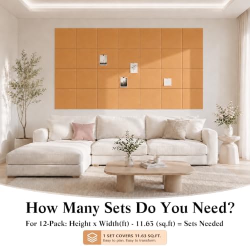 48" x 36" Decorative Bulletin Boards, Large Cork Board Alternative | 50 Pushpins60 Adhesive Tabs, Solid-Tile 12PC Felt Wall Tiles, Cork Boards for Office Push Pin Board Felt Board, Creamy Coffee - Image 6