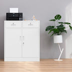 Wanfu Metal Storage Cabinet, Locking Storage Cabinet with Adjustable Shelf, 36" H Metal Cabinets with 2 Drawers for Office, Garage, Home-White - Image 2