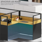 Nykto Office Cubicle Desk with Mute Privacy Panels (A3 Person-S, Walnut) - Image 5