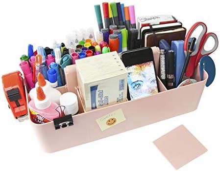 -Large Portable Caddy, DIY Dividers, 8 Compartments, School Office Supplies Home Business Basket with Handle Storage Organizer Made in USA (10 PACK, Indie Pink) - Image 5