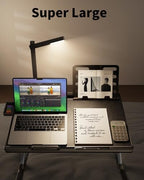 Laptop Bed Tray Desk with LED Desk Light, SAIJI Laptop Stand for Bed - Image 3