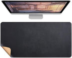 Dual-Sided Leather & Cork Desk Mat, Large Waterproof Stain-Resistant Mouse Pad, Multi-Use Desk Pad for Computer & Office Home(Black,140x60cm) by Unknown