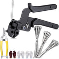 455 Pack Stainless Steel Cable Tie Gun Kit, 450 Pcs 6/8/11.8 Inch Metal Zip Ties (150 of Each), Adjustable Fastening and Cutting Tools for Fence, Chain Link Fence, Pipe, Industrial Use by Unknown