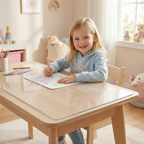 Clear Desk Mat on top of desks - 14x36 Inch - Clear Transparent Plastic Desk Protector - Desk Writing Mat for Office and Home 1 mm - Image 2