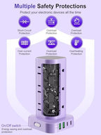 6FT Power Strip Tower Surge Protector, 12 Wide Spaced Outlets, 4 USB - Image 7