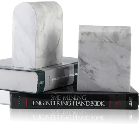 Koville Greek Natural Marble Bookends for Shelves, Book Ends for Heavy Books, 13LBS Ultra Heavy Duty Book Holders, Triumphal Arch Bookends Office Bookshelf Decor for CDs/Video Games(Volakas) - Image 6