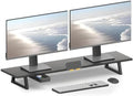 TEAMIX 39.4 inch Dual Monitor Stand Riser with Drawer & Phone Holder, Black by TEAMIX