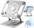 SHUWEI Laptop Cooling Stand w/Detachable Fan, for up to 16" Laptop, Silver by SHUWEI