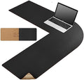MAIDERN (40”+ 40”) x 13” L Shaped Corner Desk Mat, Cork & Leather Dual Sided Desk Pad for Gaming Computer Office Home (Black) … by Maidern
