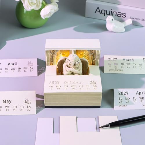 3D Weekly Calendar 2027 Creative Weekly Calendar tear away calendar K - Image 2