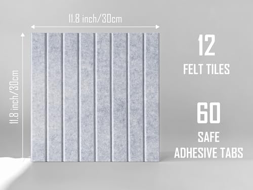 Slated Felt Bulletin Board Tiles | Cork Board Alternative for Walls | Wall Panels for Office & Home Decor | Aesthetic Pinboard & Photo Board | 12-Pack (11.8" x 11.8") with Adhesive | Blue Marble - Image 4