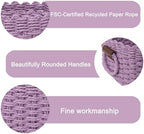 Woven Paper Rope Wicker Basket for Organizing(Set of 3,Purple) - Image 5