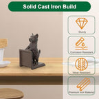 Horse Decorative Bookend Vintage Cast Iron Decor Heavy Book Ends Door Stop Unique Horse Head Statues Home Decor, Ideal for Reading Room Living Library Office Shelf Desk Decor (Terrier) - Image 6