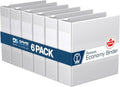 Premium Economy 3-Ring Binder, Spine Label, 3" Round Rings, White, 6 Pack by DAVISGROUP