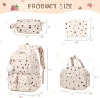 4PCS Corduroy Backpack for Girls with Leakproof Bento Box - Image 2
